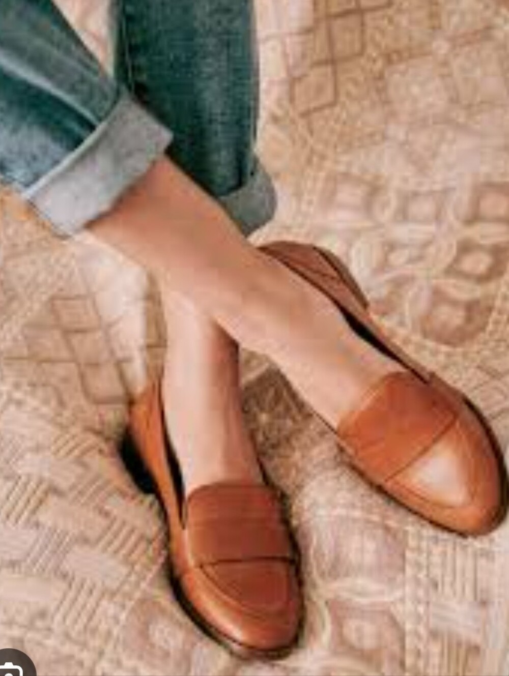 Sezane Les Souliers Heritage Michel Camel Loafers 40 Brown Slip On Shoes Leather
